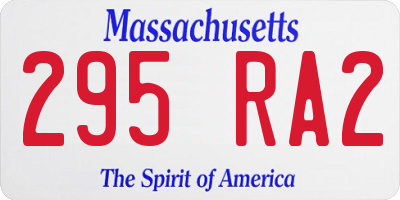 MA license plate 295RA2