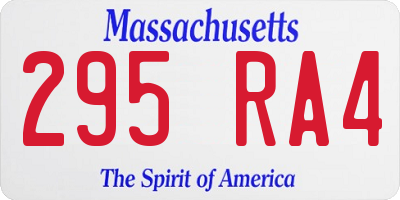 MA license plate 295RA4