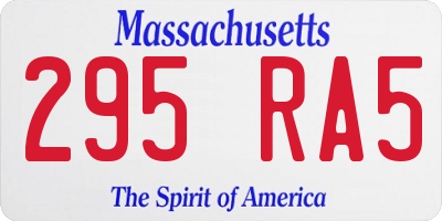 MA license plate 295RA5
