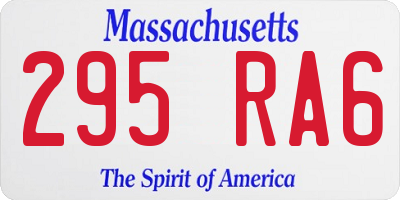 MA license plate 295RA6