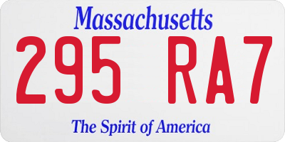 MA license plate 295RA7