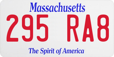 MA license plate 295RA8