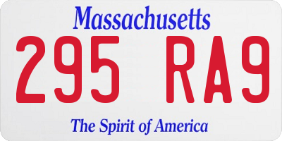 MA license plate 295RA9