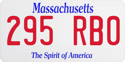 MA license plate 295RB0