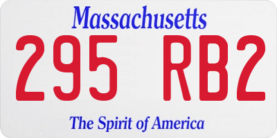MA license plate 295RB2