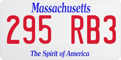 MA license plate 295RB3