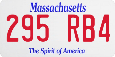 MA license plate 295RB4