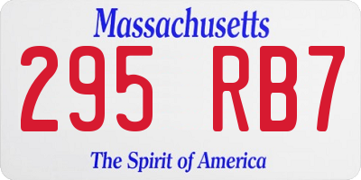 MA license plate 295RB7