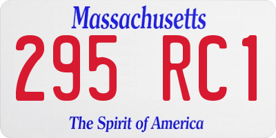 MA license plate 295RC1