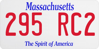 MA license plate 295RC2