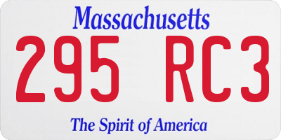 MA license plate 295RC3