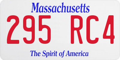 MA license plate 295RC4