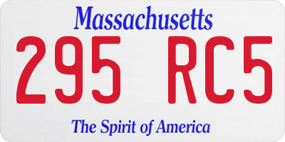 MA license plate 295RC5