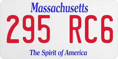 MA license plate 295RC6