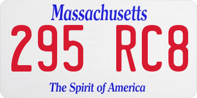 MA license plate 295RC8