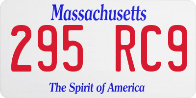 MA license plate 295RC9