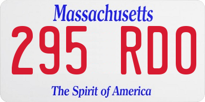 MA license plate 295RD0