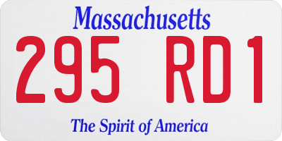 MA license plate 295RD1