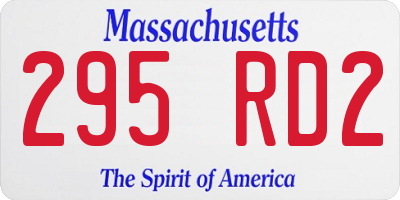 MA license plate 295RD2