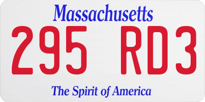 MA license plate 295RD3