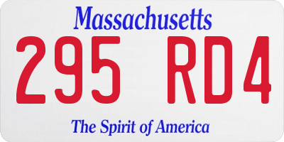 MA license plate 295RD4