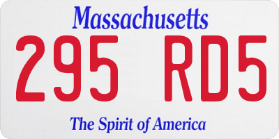 MA license plate 295RD5