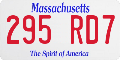 MA license plate 295RD7