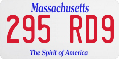 MA license plate 295RD9