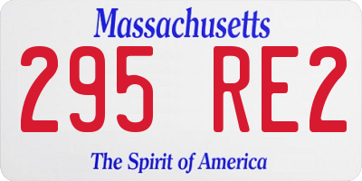 MA license plate 295RE2