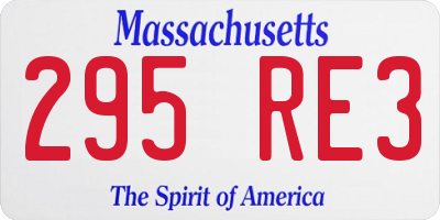 MA license plate 295RE3