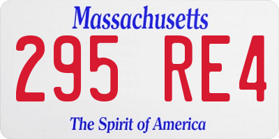 MA license plate 295RE4
