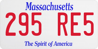 MA license plate 295RE5