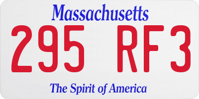MA license plate 295RF3