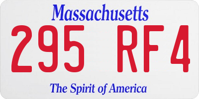 MA license plate 295RF4