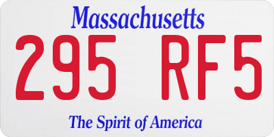 MA license plate 295RF5
