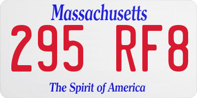 MA license plate 295RF8