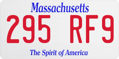 MA license plate 295RF9