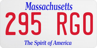 MA license plate 295RG0