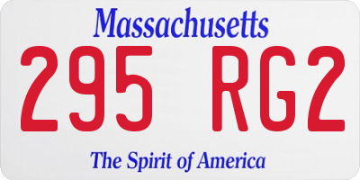 MA license plate 295RG2