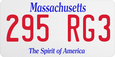 MA license plate 295RG3