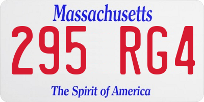 MA license plate 295RG4