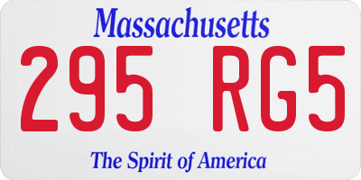 MA license plate 295RG5