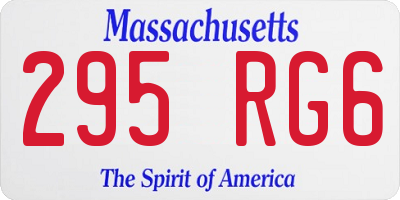 MA license plate 295RG6