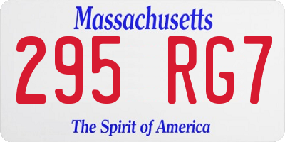 MA license plate 295RG7