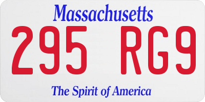 MA license plate 295RG9