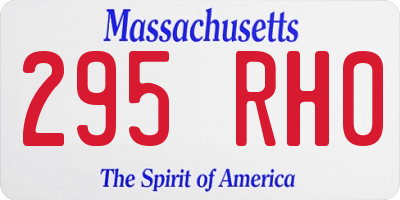 MA license plate 295RH0