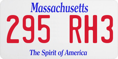 MA license plate 295RH3