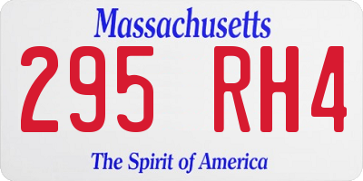 MA license plate 295RH4