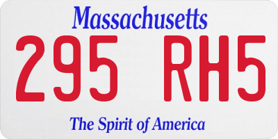 MA license plate 295RH5