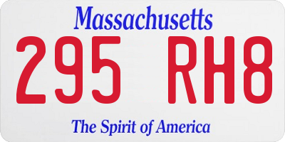 MA license plate 295RH8